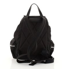 Burberry Black Nylon Leather Medium Rucksack Backpack