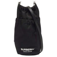 Burberry Black Nylon Logo Water Bottle Holder