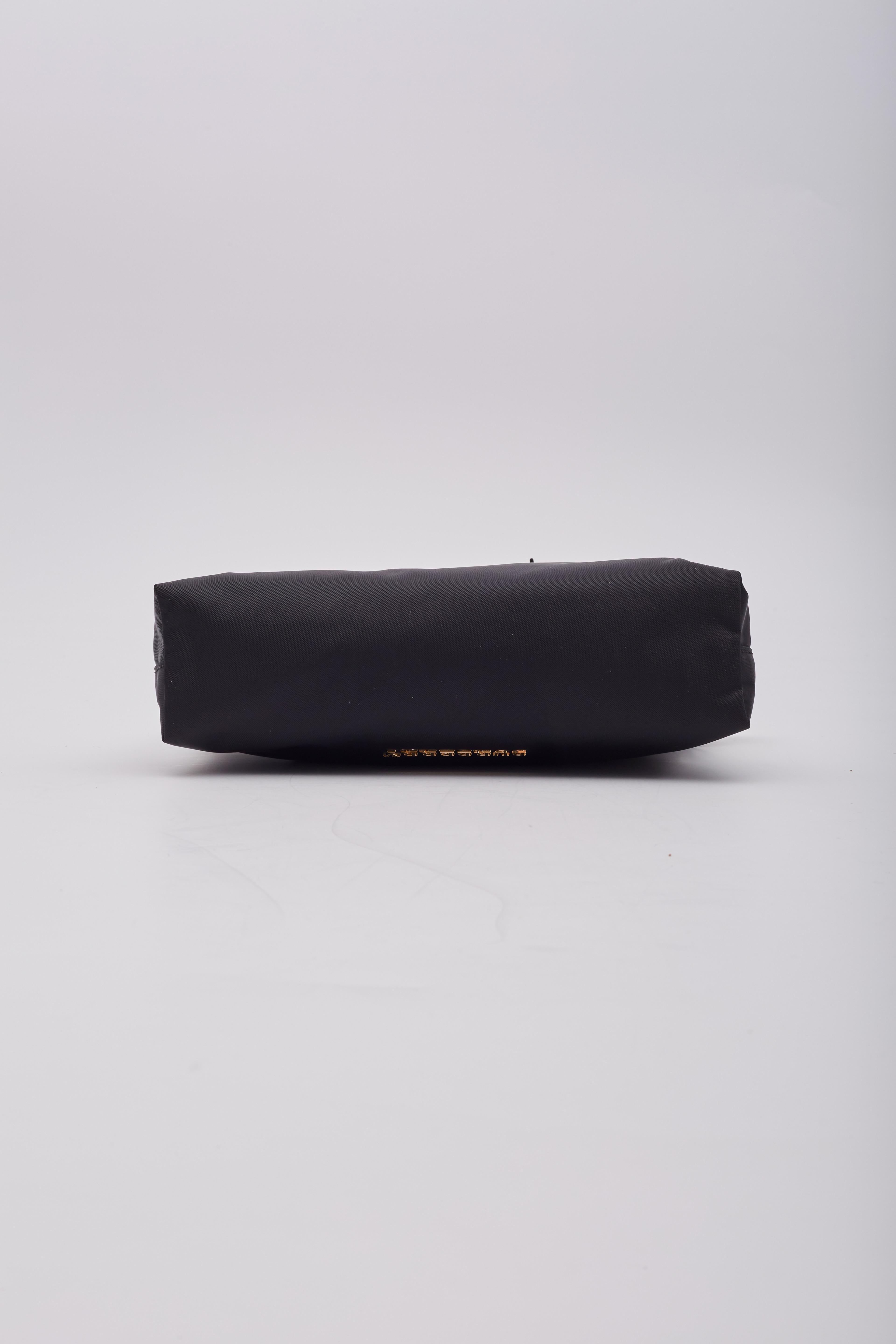 Burberry Black Nylon Technical Vanity Pouch Small For Sale 2