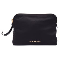 Used Burberry Black Nylon Technical Vanity Pouch Small