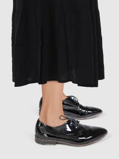 Burberry Black Patent Lace Tie Loafers Size IT 36