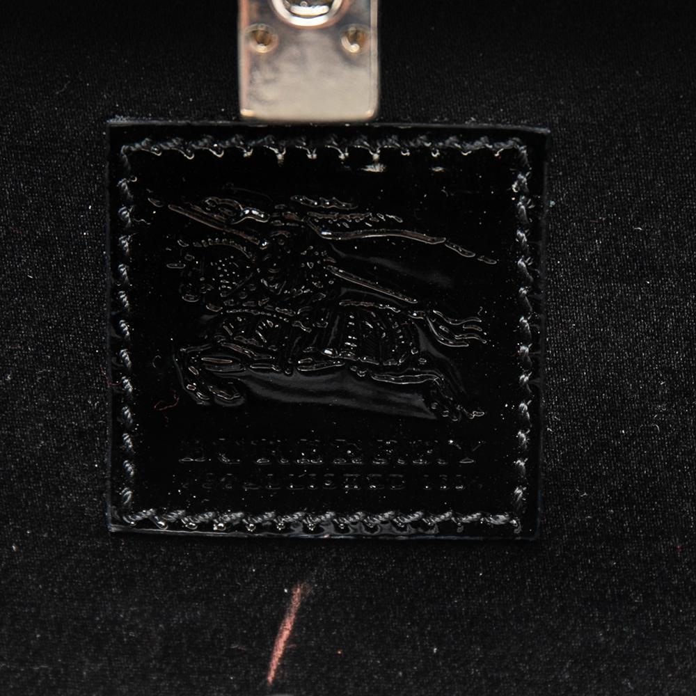 Burberry Black Patent Leather Buckle Studded Pochette 7