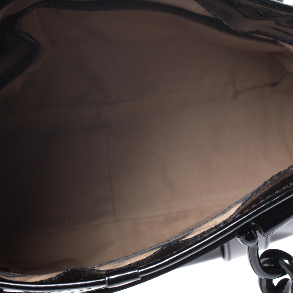 Burberry Black Patent Leather Chain Tote In Good Condition In Dubai, Al Qouz 2