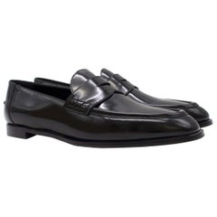 Burberry Black Patent Leather Oban Loafers SIZE 38