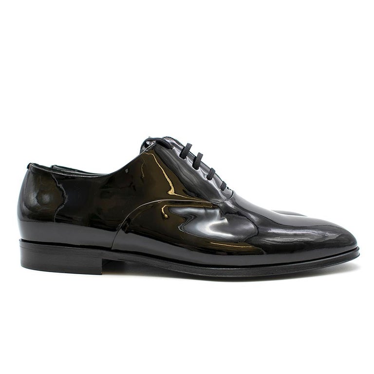 Burberry Black Patent Leather Oxford Shoes 42 at 1stDibs
