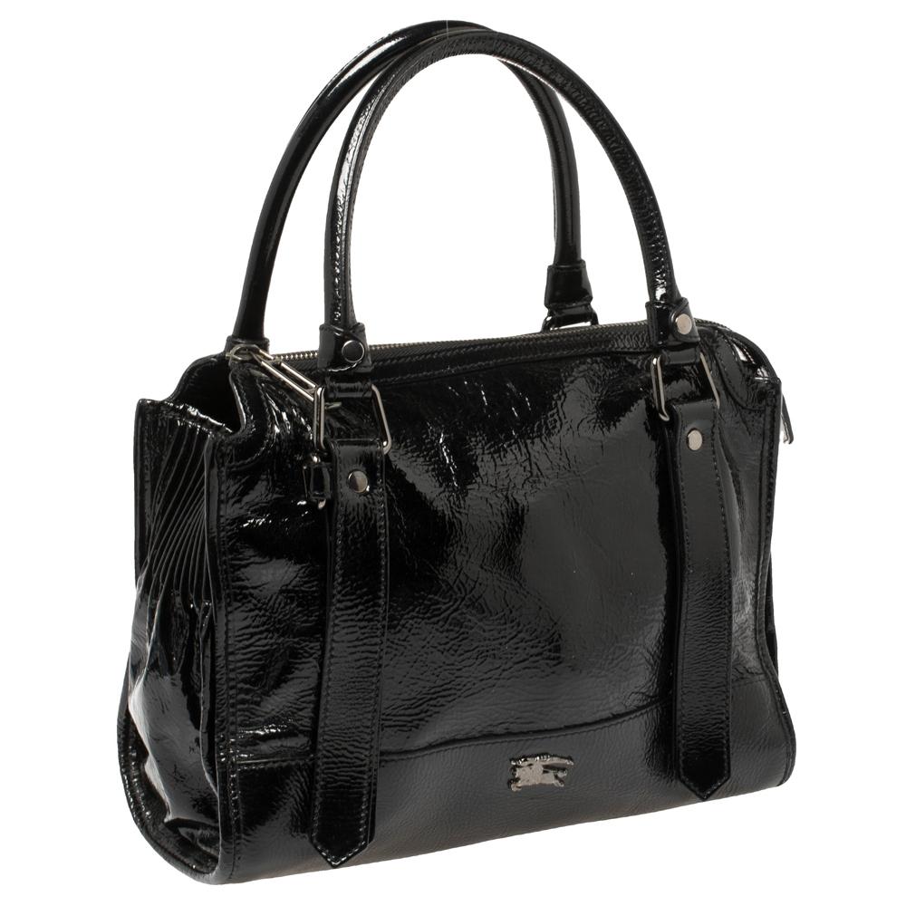 Schwarze Lackleder-Tasche von Burberry Damen