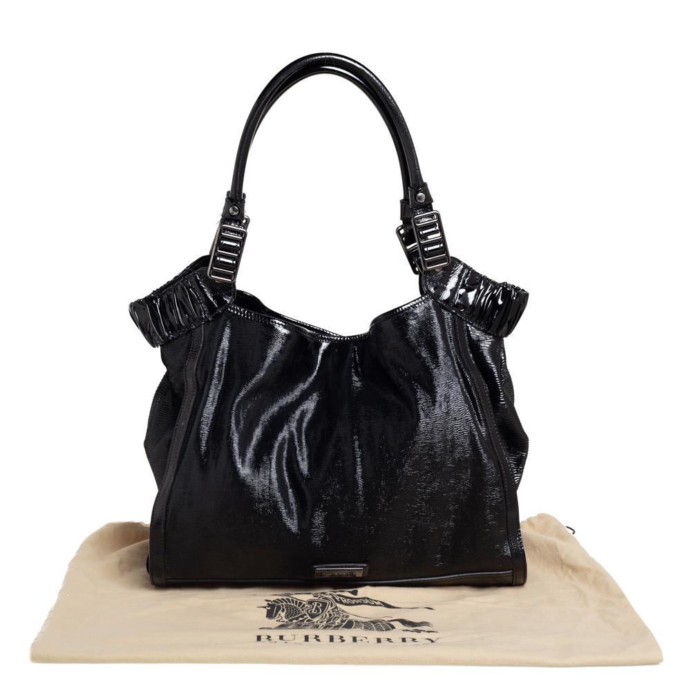 Burberry Black Patent Leather Tote 3