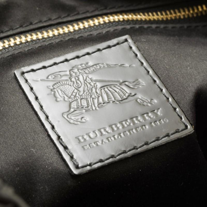 Burberry Black Patent Quilted Hoxton Hobo 4