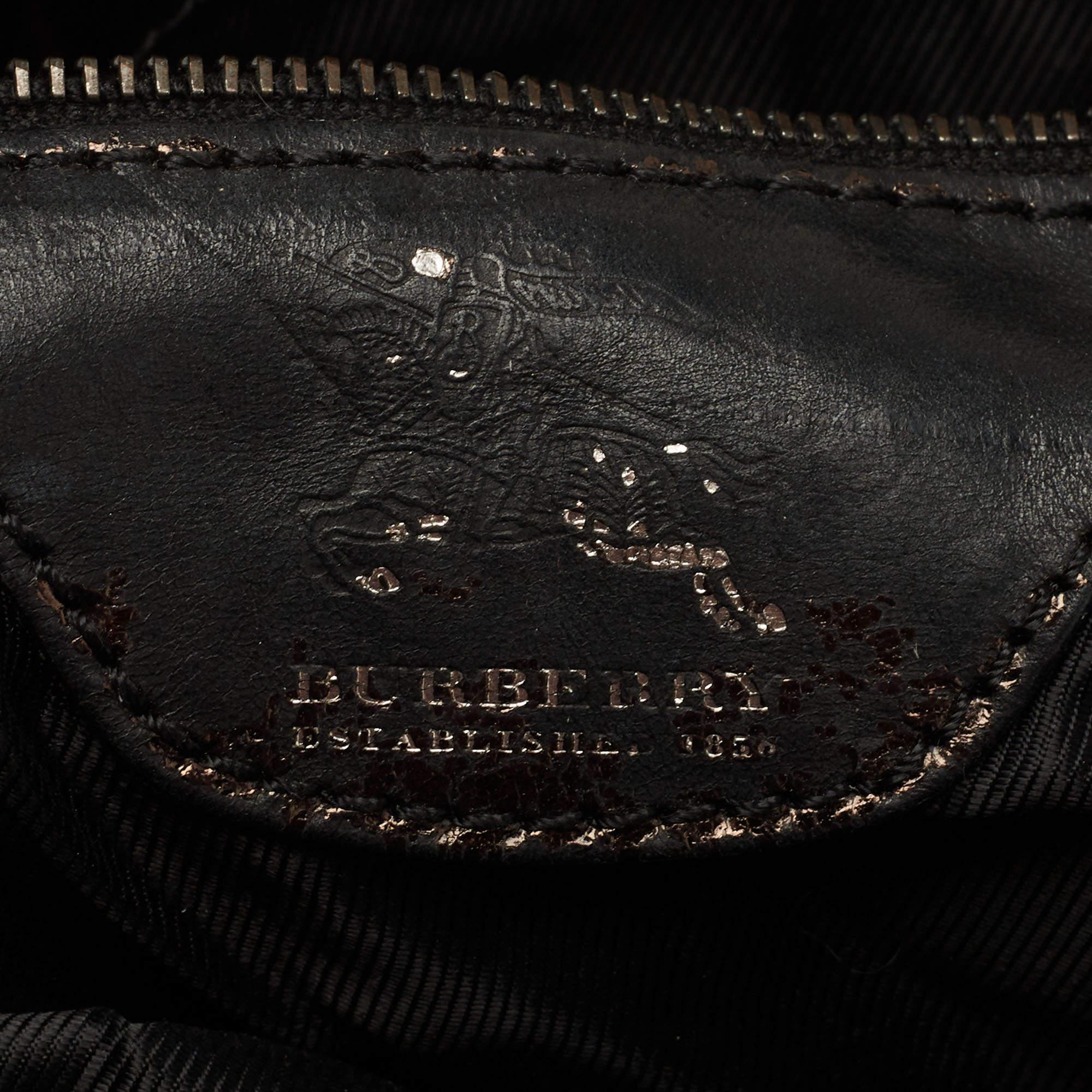 Burberry Black Perforated Leather Rowan Tote 8