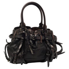 Burberry Black Perforated Leather Rowan Tote
