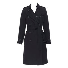 BURBERRY trench-coat noir polyester coton Signature House Check doublé UK8