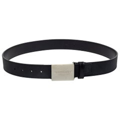 Burberry Black PVC Gray35 Buckle Belt 90CM