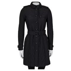 Burberry Cappotto trapuntato nero con cintura - Taglia XS (IT38)