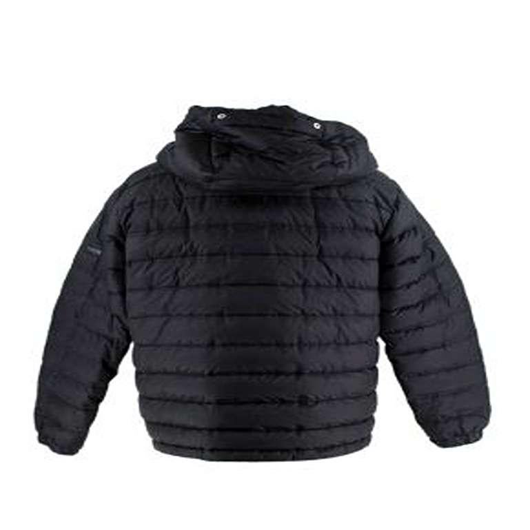 Burberry Black Quilted Down Hooded Jacket In Good Condition For Sale In London, GB