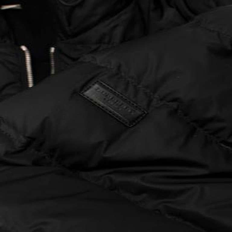 Burberry Black Quilted Down Hooded Jacket For Sale 2