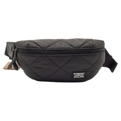 Burberry Black Quilted Fabric Medium Sonny Belt Bag