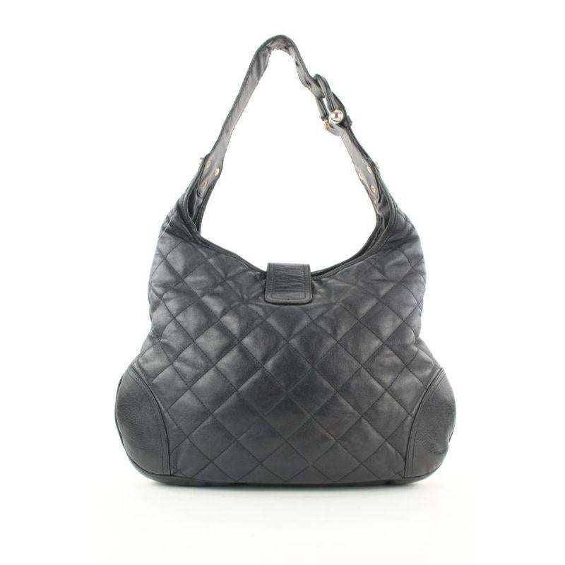 Burberry Black Quilted Leather Brook Hobo Bag 41bur122 For Sale 2