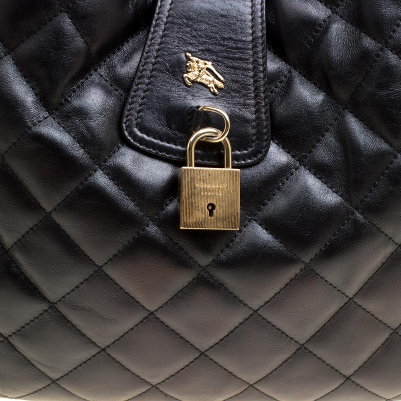 Burberry Black Quilted Leather Brooke Hobo 6
