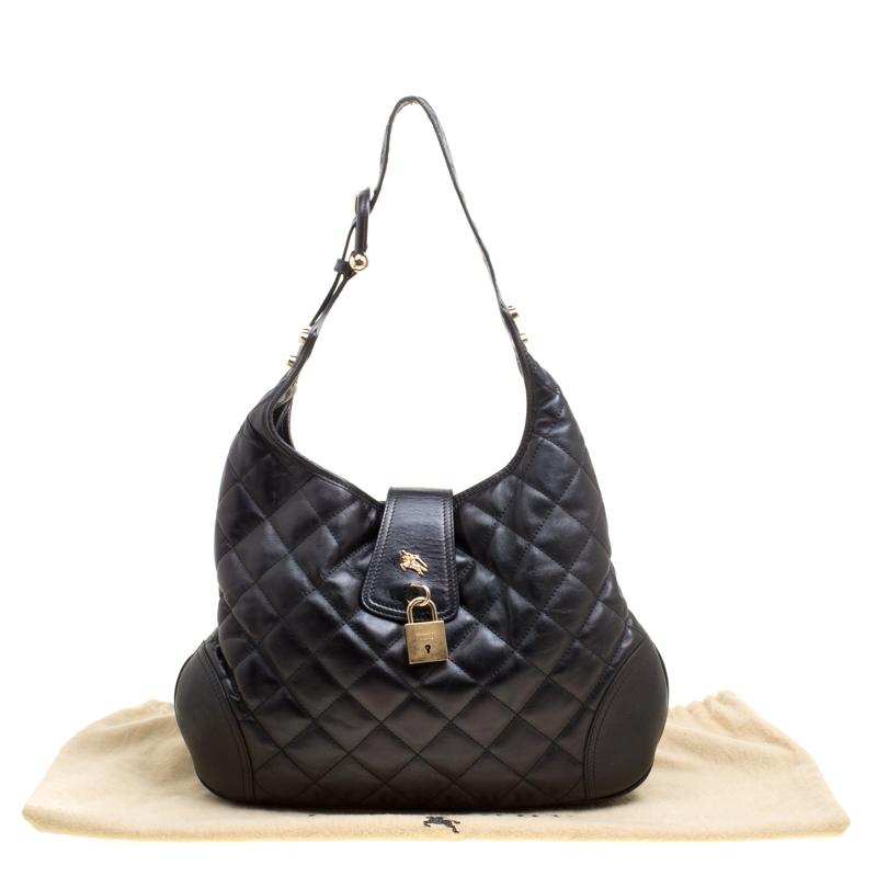 Burberry Black Quilted Leather Brooke Hobo 9