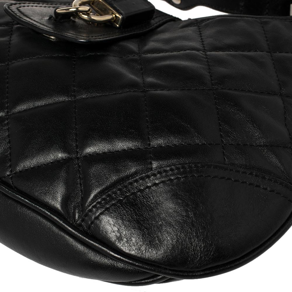 Burberry Black Quilted Leather Brooke Hobo 3