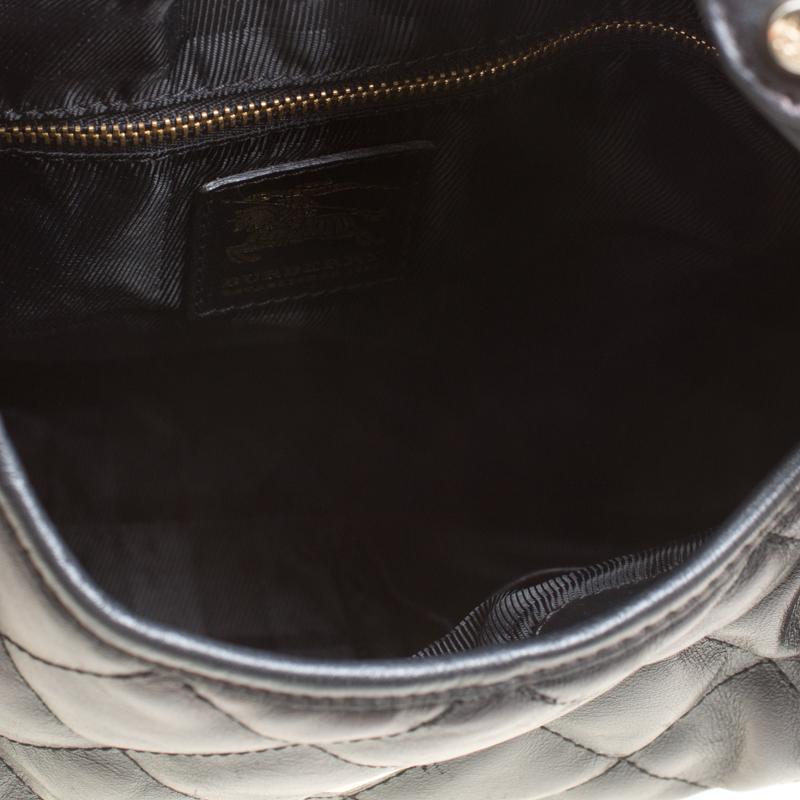 Burberry Black Quilted Leather Brooke Hobo 4