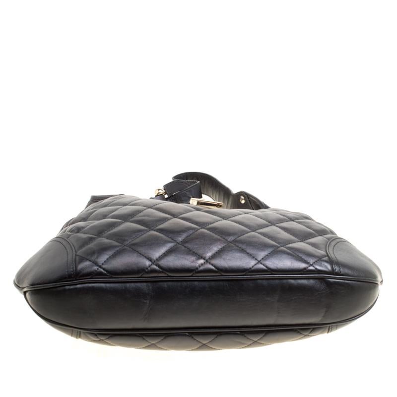 Burberry Black Quilted Leather Brooke Hobo 5