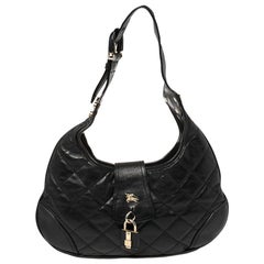 Burberry Black Quilted Leather Brooke Hobo