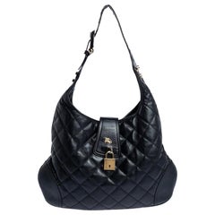 Burberry Black Quilted Leather Brooke Hobo