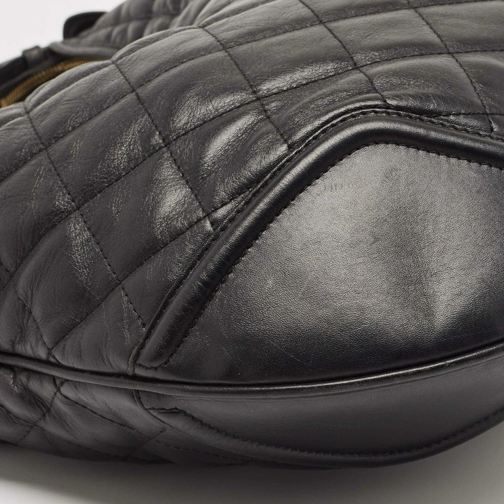 Burberry Black Quilted Leather Hoxton Hobo 9