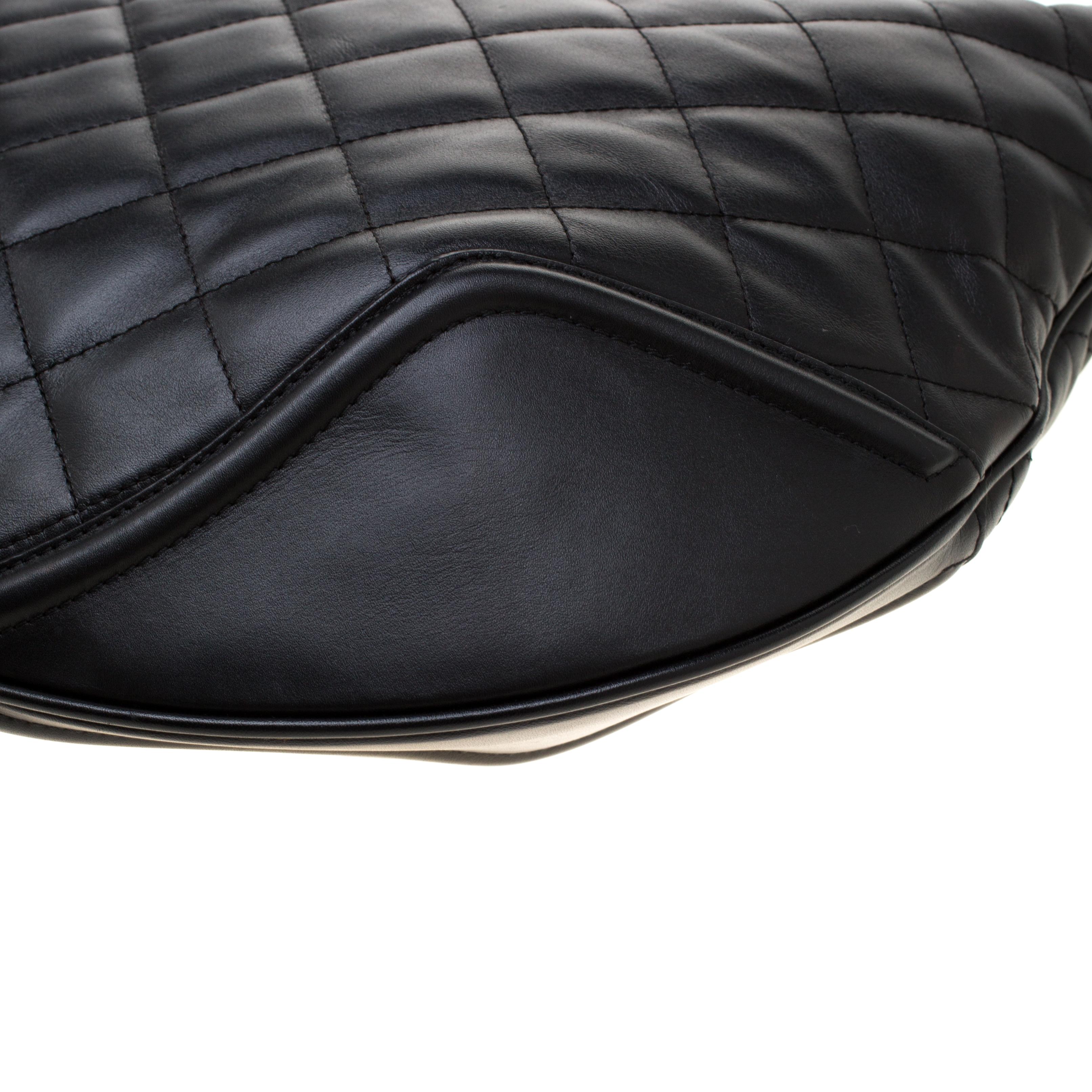 Burberry Black Quilted Leather Hoxton Hobo 3