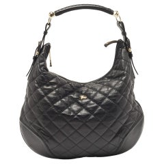 Burberry Black Quilted Leather Hoxton Hobo