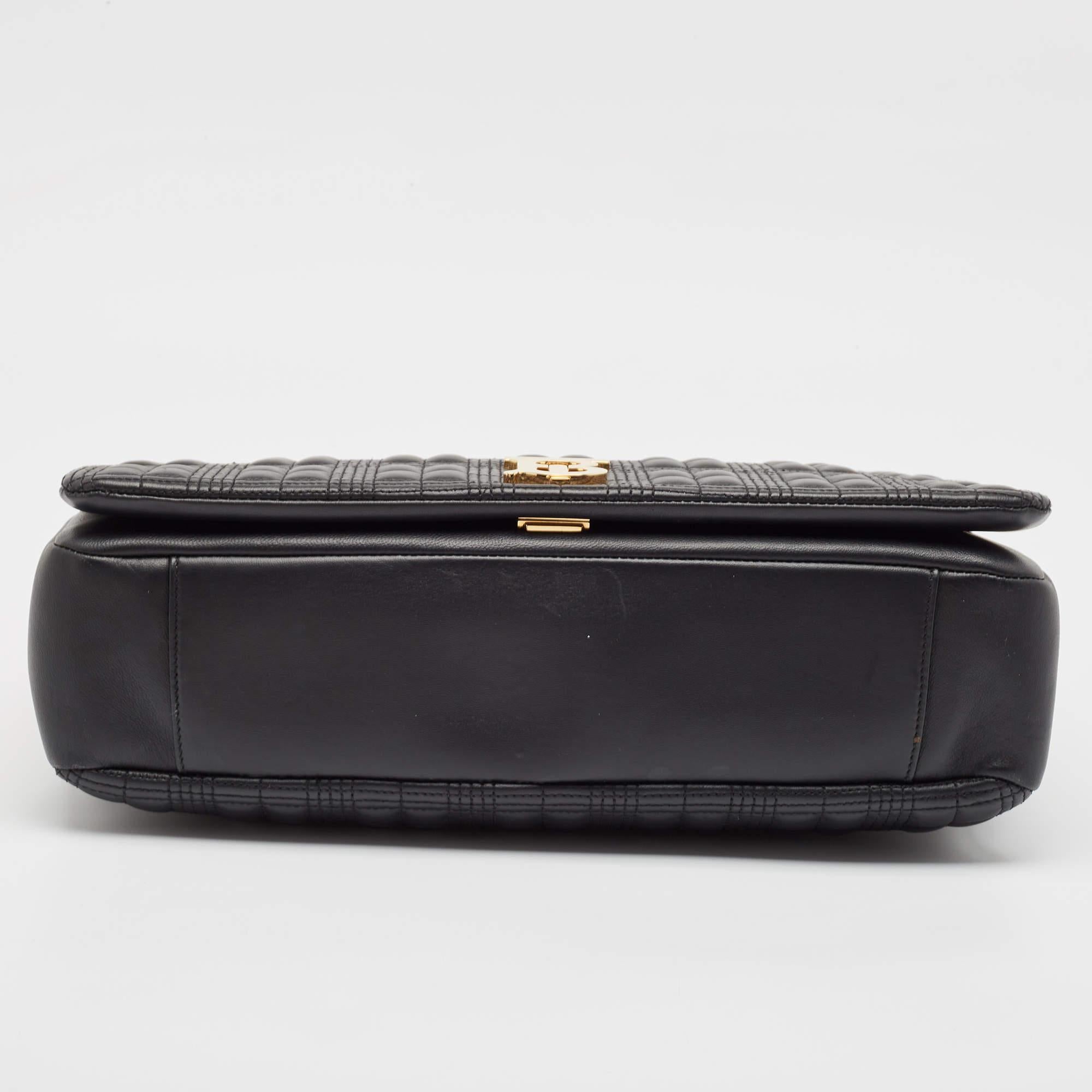 Burberry Borsa a tracolla Lola Flap in pelle trapuntata nera 2