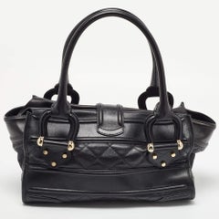 Burberry Borsa Manor in pelle trapuntata nera