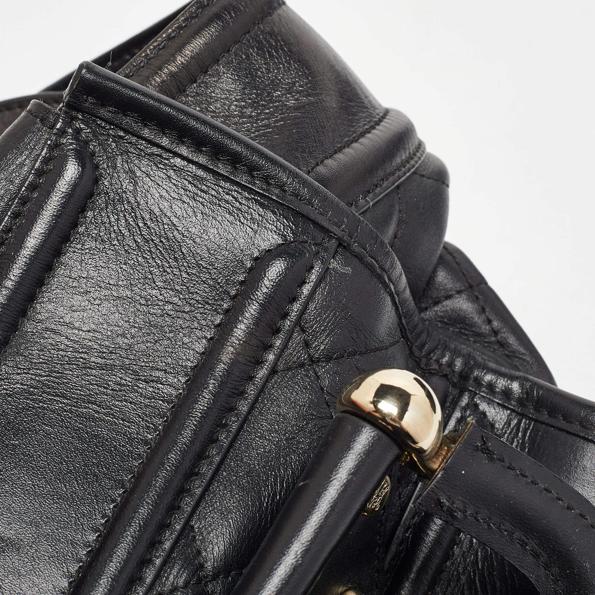 Burberry Black Quilted Leather Manor Bag For Sale 2