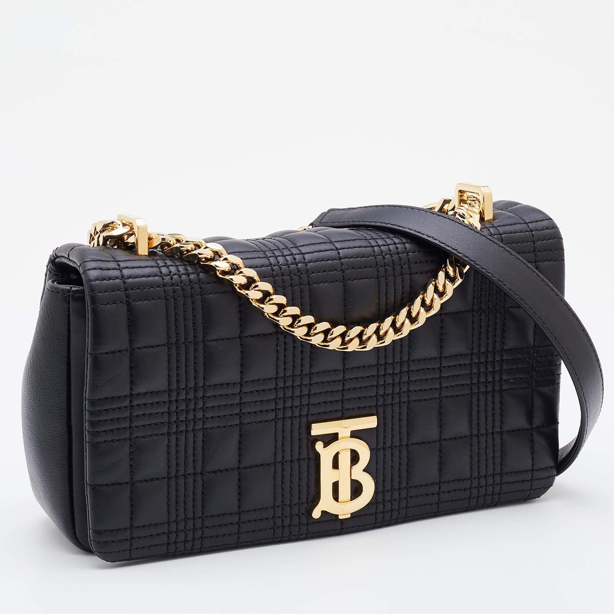 Women's Burberry Black Quilted Leather Small Lola Shoulder Bag