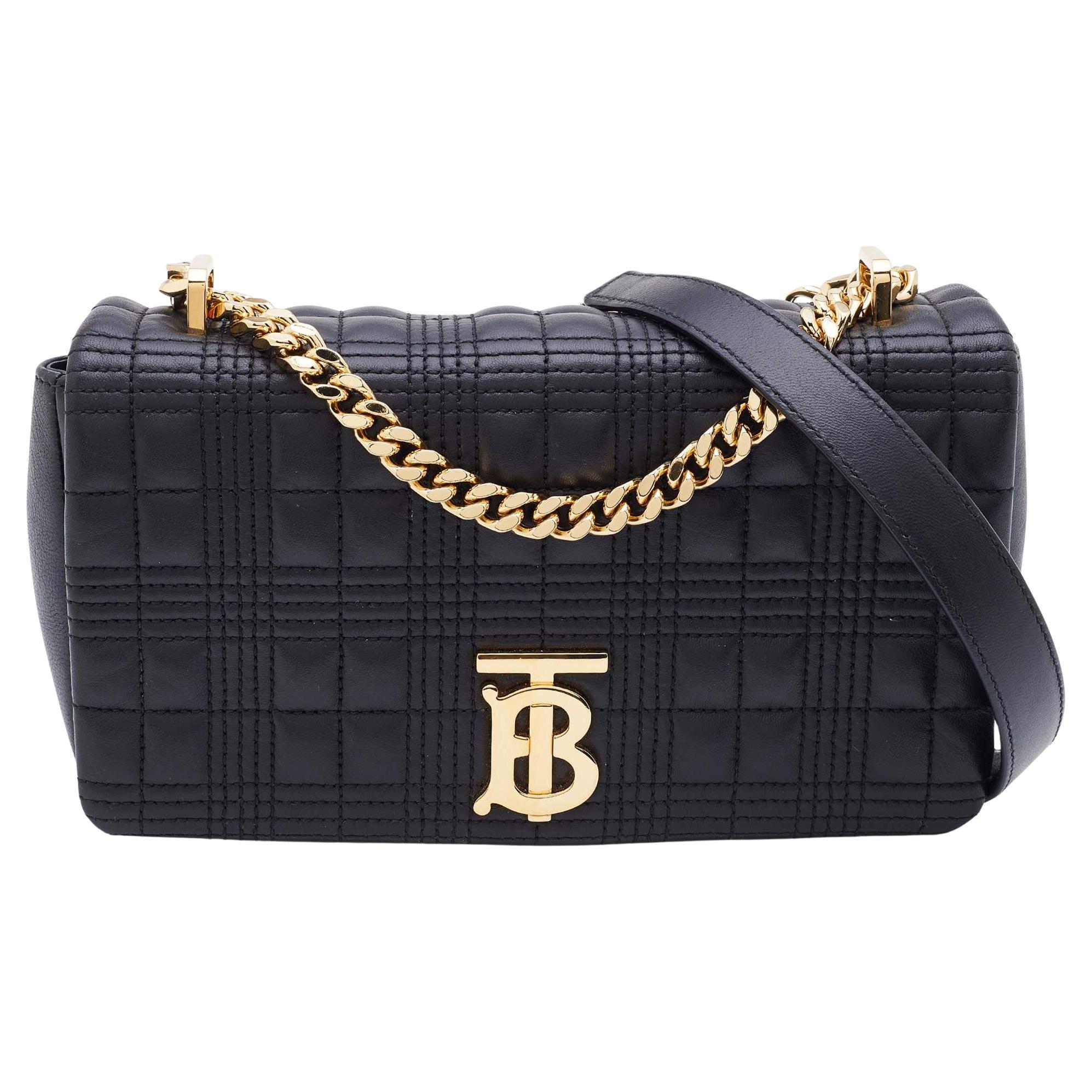 Burberry Black Quilted Leather Small Lola Shoulder Bag