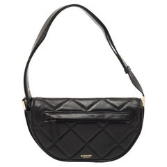 Burberry Black Quilted Leather Small Olympia Shoulder Bag