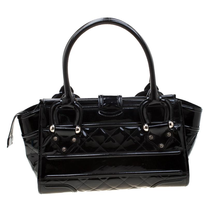 burberry black patent leather handbag