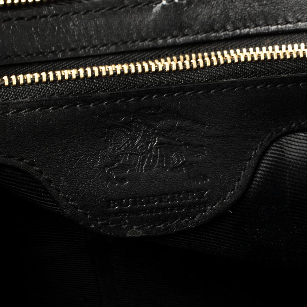 Burberry Black Quilted Patent Leather Manor Satchel 1