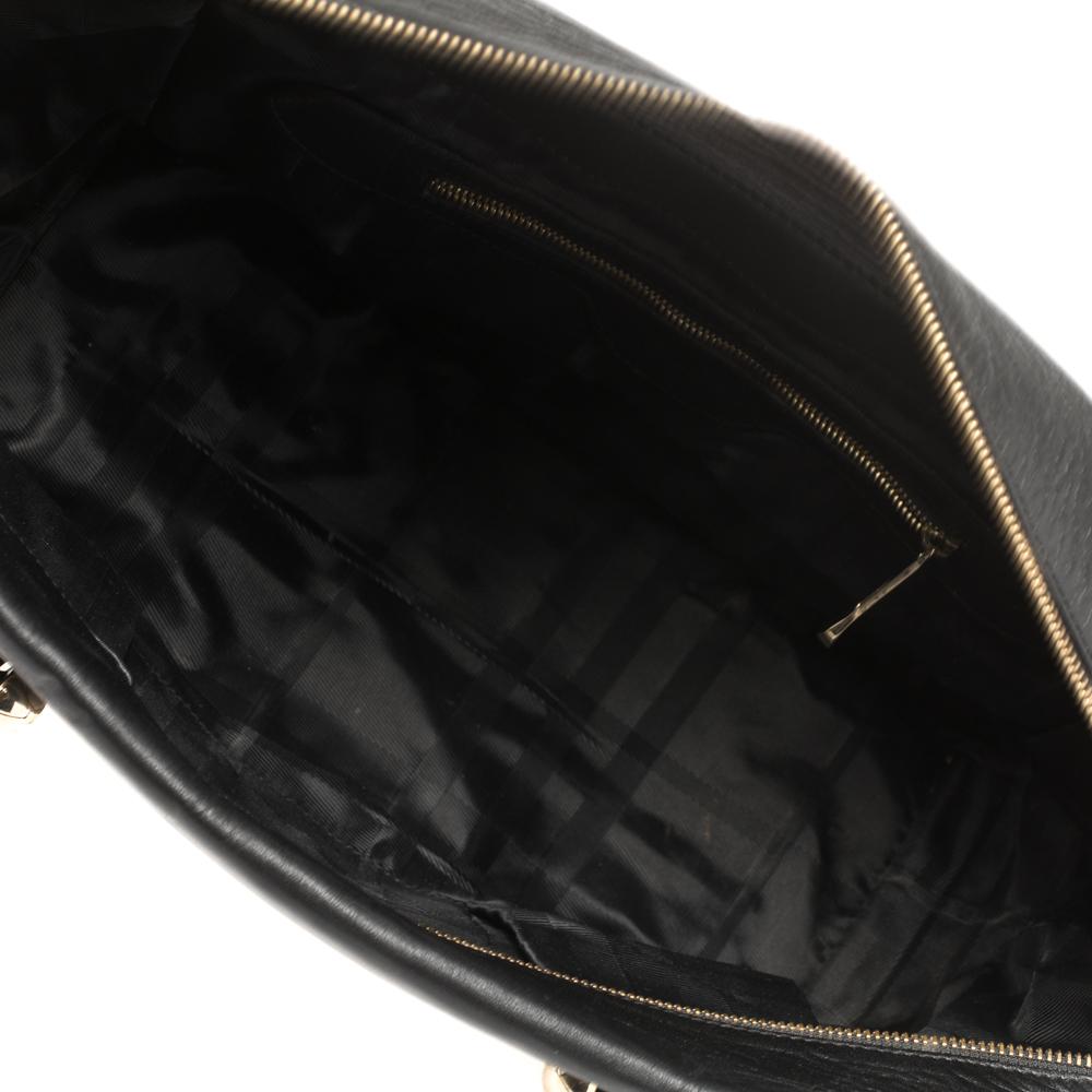 Burberry Black Quilted Patent Leather Manor Satchel 4