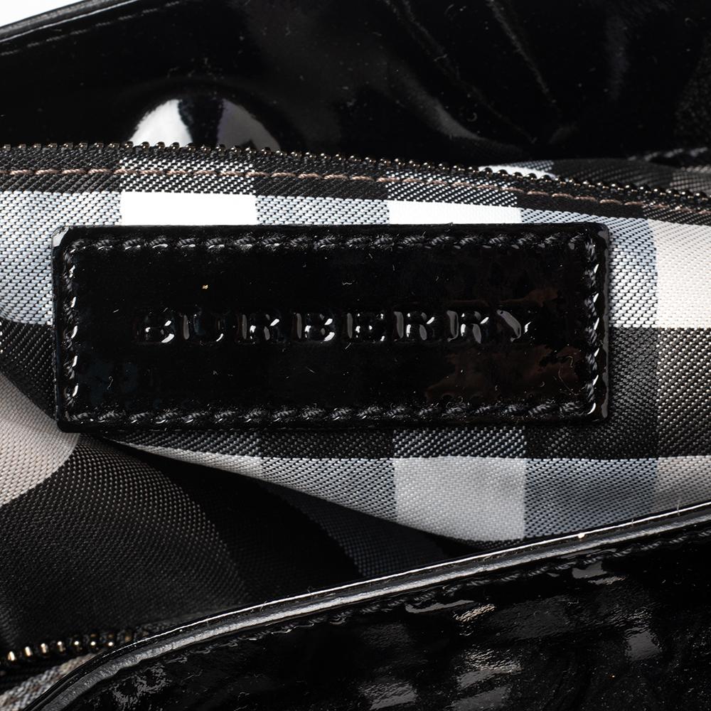 Burberry Black Quilted Patent Leather Medium Eastmore Landscape Tote 5