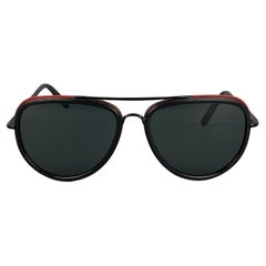 Lunettes de soleil aviateur BURBERRY en acétate noir et rouge