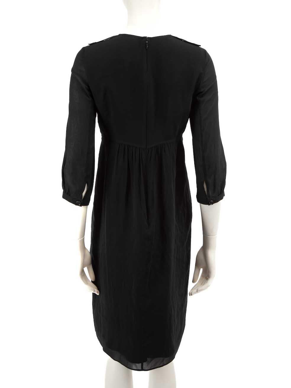 Burberry Black Ruch Detail Panel Dress Size M In Excellent Condition For Sale In London, GB