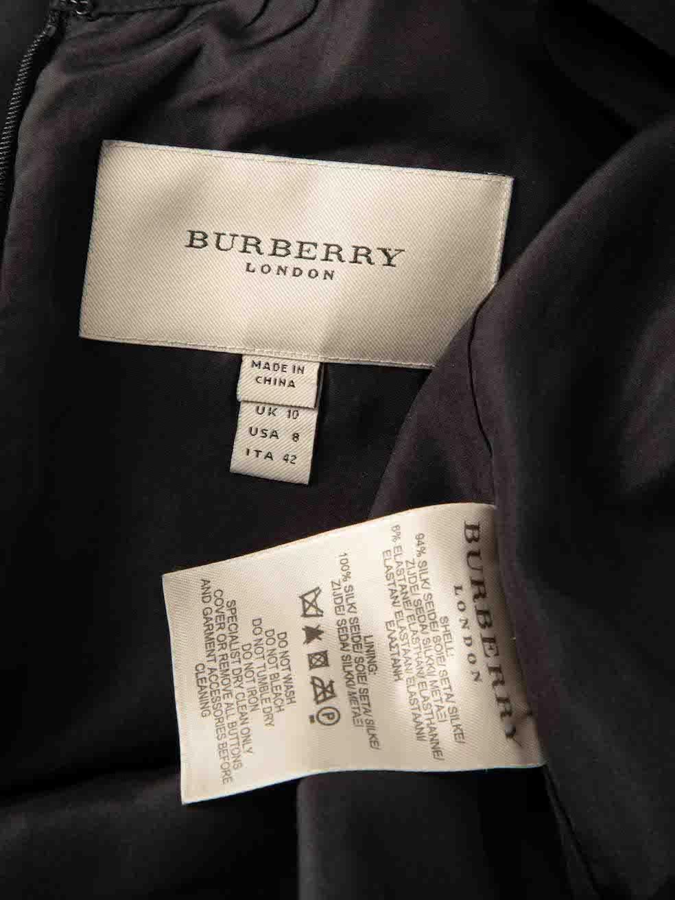 Women's Burberry Black Ruch Detail Panel Dress Size M For Sale