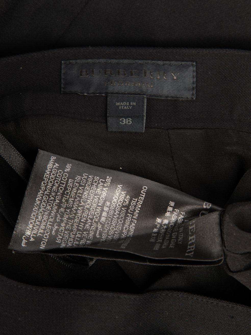 Burberry Black Ruffle Trim Knee Length Skirt Size XXS For Sale 2