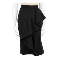 Burberry Gonna nera con volant al ginocchio taglia XXS