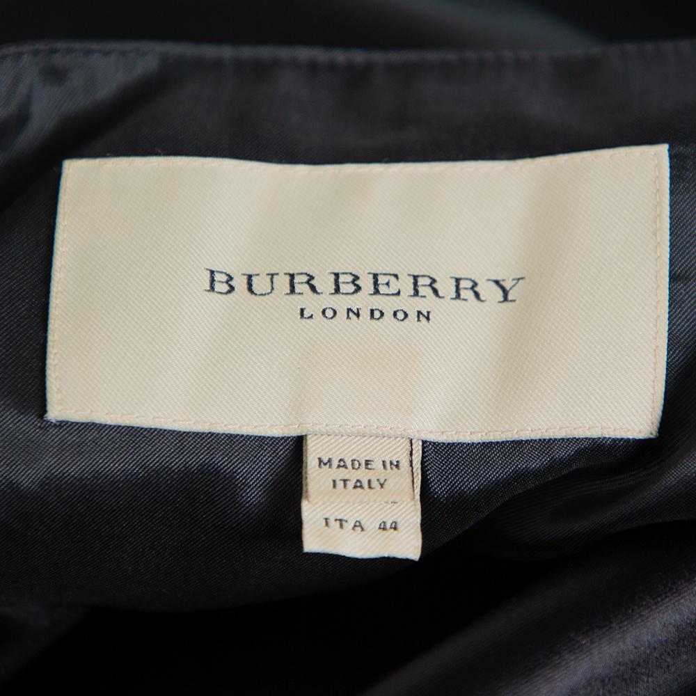 Burberry Black Satin Embellished Paneled Short Dress M 1