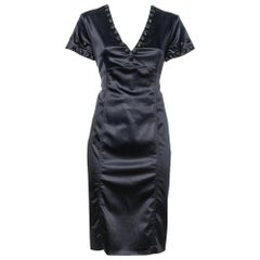 Burberry Black Satin Embellished Paneled Short Dress M