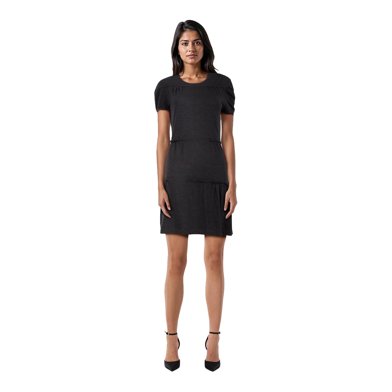 Mini Vestido Negro de Manga Corta Burberry Talla M