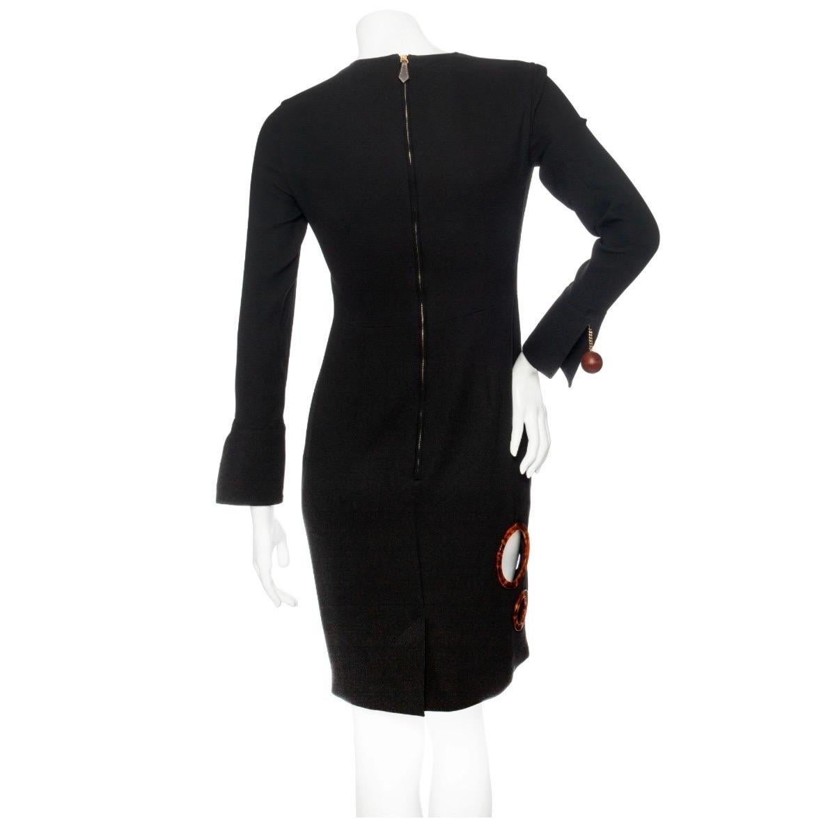 Women's Burberry Black Silk-Blend Cutout Sheath Dress For Sale